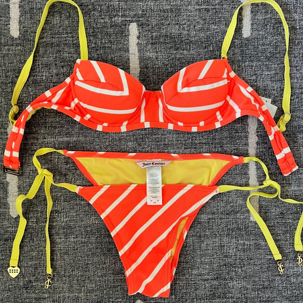 Juicy Couture Tiki Torch Underwire Bikini Top and Matching String Bikini Bottom